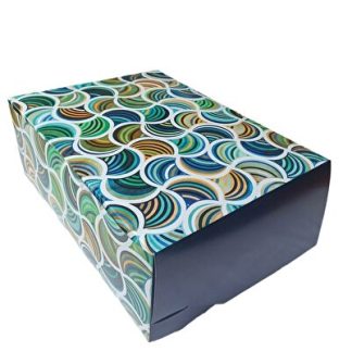 Okyanus Desenli 3 Baton Şekilli 25 Adet Pasta Kutusu Spk503 - 300x400x150