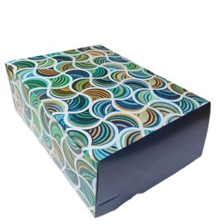 Okyanus Desenli 3 Baton Şekilli 25 Adet Pasta Kutusu Spk503 - 300x400x150