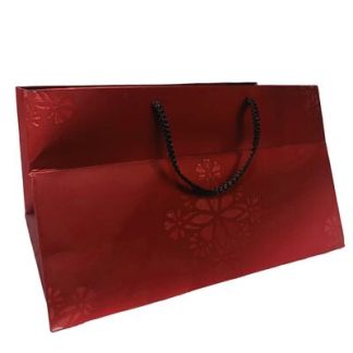 Bordo Kısmi Laklı 25' Li Adet Karton Çanta Cnt888 - 260x340x200